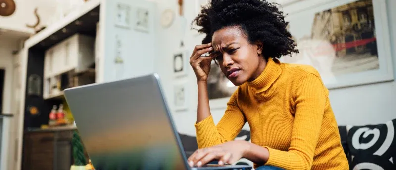 African American woman working from home